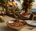 3 Nuts Bowl Tree Stand Stainless Steel/Brass Glossy