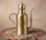 Brass Oil Bottle Inside Tin/Kalai Plating And Outside Matt Finish