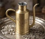 Brass Oil Bottle Inside Tin/Kalai Plating And Outside Matt Finish