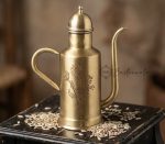 Brass Oil Bottle Inside Tin/Kalai Plating And Outside Matt Finish