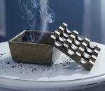 Aluminium Windproof Ashtray with 9 Grids | Brass Finish