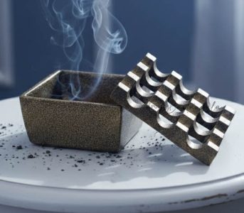 Aluminium Windproof Ashtray with 9 Grids | Brass Finish