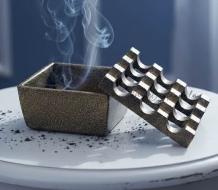 Aluminium Windproof Ashtray with 9 Grids | Brass Finish