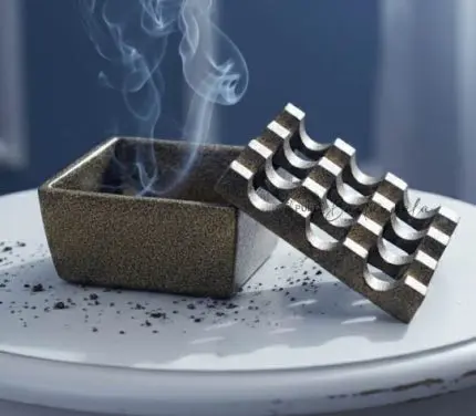 Aluminium Windproof Ashtray with 9 Grids | Brass Finish