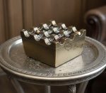 Aluminium Windproof Ashtray with 9 Grids | Brass Finish