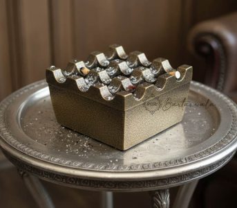 Aluminium Windproof Ashtray with 9 Grids | Brass Finish