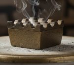 Aluminium Windproof Ashtray with 9 Grids | Brass Finish