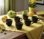 Black Stoneware Espresso Cup Set of 6 (60 ml) – Matt Finish