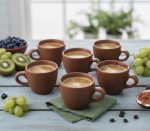Terracotta Ceramic Espresso Cup Set (6 Pcs) – 60 ml | Matt Finish