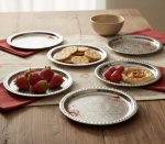 Glossy Stainless Steel Arabian Snack Plate Set (6 Pieces)