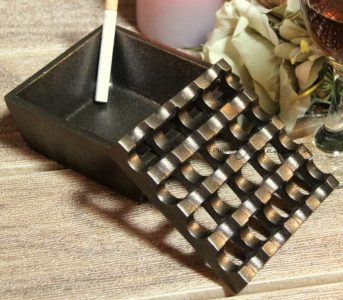 Aluminium Windproof CigarCigarette Ashtray, 16 Grids/Hole Brass