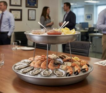 2 Tier Stainless Steel Seafood Tower for Oysters, Prawns & Lobster