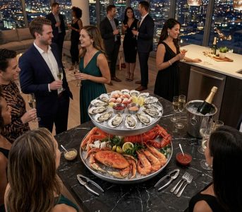 2 Tier Stainless Steel Seafood Tower for Oysters, Prawns & Lobster