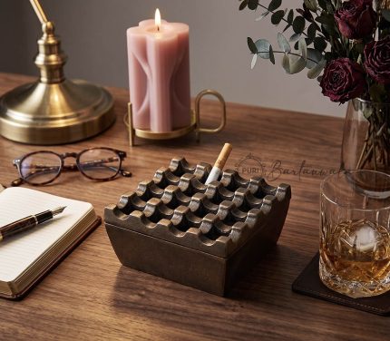 aluminium-cigar-ashtray-16-grids-windproof-tabletop-brass-antique-2