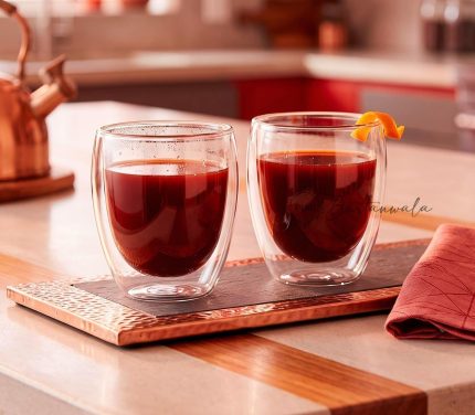 Double Wall Borosilicate Glass Tea & Coffee Cup Set of 2