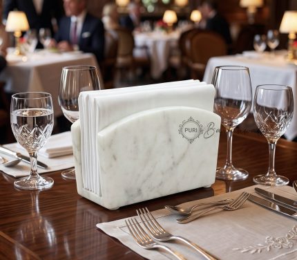 White Marble Napkin Holder | Marmaros