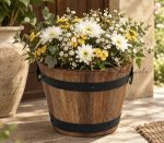 Cowboys Wooden Bucket Multi Use – Rustic Decorative Bucket